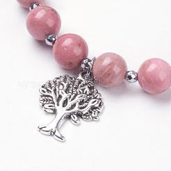 Braccialetti con ciondoli in perle di roccia lavica naturale&nbsp;BJEW-JB03369-04