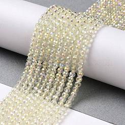 Chapelets de perles en verre transparent électrolytique&nbsp;GLAA-H021-01B-FR04