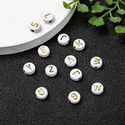 Perline acrilico placcato&nbsp;PACR-YW0001-08G
