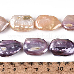 Fili di perle di perline keshi barocche naturali&nbsp;PEAR-S020-K13