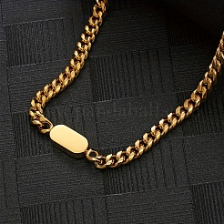 Collares de cadena de eslabones cubanos geométricos de acero inoxidable&nbsp;DH3021