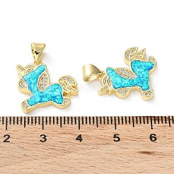 Gestell Messing micro ebnen Zirkonia Anhänger&nbsp;KK-C041-16G