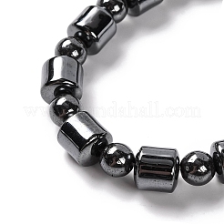 Collane con perline di ematite sintetica non magnetica rotonde e a colonna&nbsp;NJEW-Q341-05