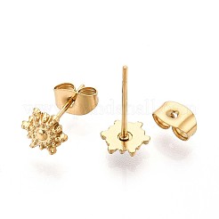 Sonnen-Ohrstecker aus 304er Edelstahl für Damen&nbsp;X-EJEW-C004-09G