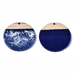 Pendentifs en résine opaque et bois de noyer&nbsp;RESI-T035-25-B01