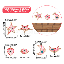 36pcs 18 pendentifs en émail en alliage de style&nbsp;ENAM-CA0001-37