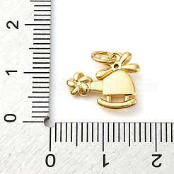 Pendentifs avec zircon cubiques à micro-pavés en laiton&nbsp;KK-P308-64G