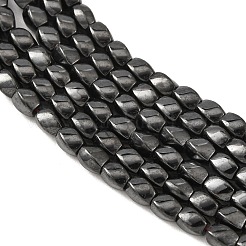 Klasse AA magnetische synthetische Hämatit Twist Perle Stränge&nbsp;G-G644-A-09