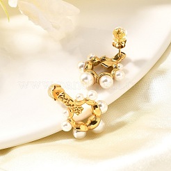 Boucles d'oreilles à tige en acier inoxydable 304&nbsp;LS-EJEW-A123-01B-G