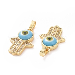 Pendentifs avec zircon cubiques à micro-pavés en laiton&nbsp;ZIRC-F136-02G-02