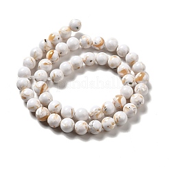 Fili di perle sintetiche turchesi e conchiglie montate&nbsp;G-D482-01E-05