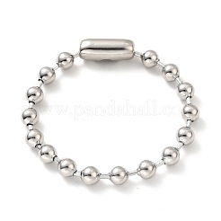 Collana e bracciale a catena a palline in acciaio inossidabile 304 anti-appannamento&nbsp;STAS-D181-02P-01C