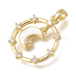 Pendenti in zirconi cubici trasparenti in micro pavè di ottone&nbsp;KK-C263-16G