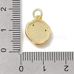 Breloques en laiton avec zircone cubique de micro pave&nbsp;KK-D431-047G-01