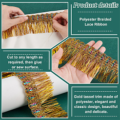 Ruban de dentelle tressée en polyester&nbsp;SENE-WH0003-35D