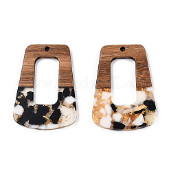 Pendentifs en résine transparente et bois de noyer&nbsp;RESI-TAC0017-72-A01