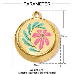 Pendentifs imprimés en acier inoxydable 304&nbsp;STAS-OY002-18G-03