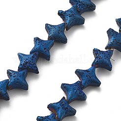 Hebras de cuentas de roca de lava natural galvanizada&nbsp;G-A251-C01-01H