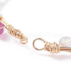 Braccialetto di perline intrecciato con fluorite naturale&nbsp;BJEW-JB07997-02