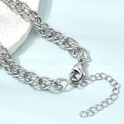 Doppelglied-Halsketten aus 6.5 mm Edelstahl 304 für Damen und Herren&nbsp;SA-CBA37BC-22P