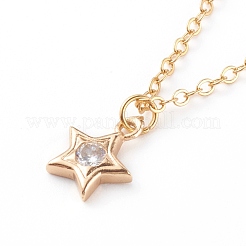 Colliers à pendentif en zircone cubique transparent micro pavé en laiton&nbsp;NJEW-JN03400