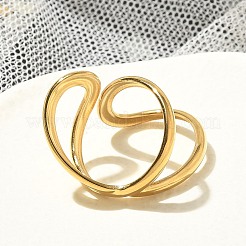 Offener Manschettenring aus Ionenplattierung (IP) 304 Edelstahl für Frauen&nbsp;X-RJEW-M025-02G