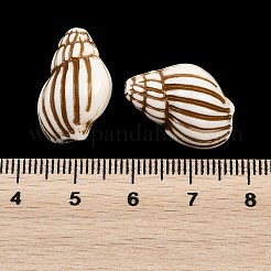 Perles acryliques opaques peintes à la bombe sur le thème de l'océan&nbsp;ACRP-F003-02C