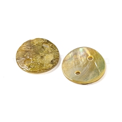 Breloques de connecteur de coquille d'akoya naturels peints à la bombe&nbsp;LS-BSHE-S304-17A
