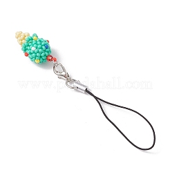 3 pz 3 colori decorazioni pendenti con perline di vetro a forma di gelato&nbsp;HJEW-MZ00179