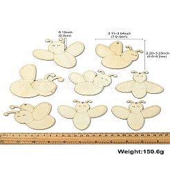 8 pièce de 8 styles de décorations suspendues en bois en forme d'abeille&nbsp;DIY-CJC0015-01