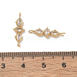 Ciondoli a connettore in acciaio inossidabile 304 con pavé di zirconi cubici trasparenti.&nbsp;LS-SA-CBAE491-01G