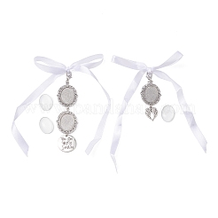 Decorazioni pendenti per bouquet da sposa ovali in lega&nbsp;HJEW-JM02794