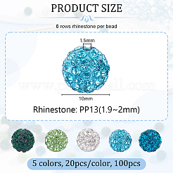 100 Stück 5 Farben Polymer-Ton-Pflaster-Strassperlen&nbsp;RB-OC0001-10B
