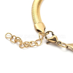Ionenplattierung (IP) 304 Edelstahl flache Schlangenkettenarmbänder&nbsp;BJEW-O186-06C-G