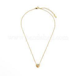 304 Edelstahl Pavé Zirkonia Herz Anhänger Ankerkette Halsketten für Damen&nbsp;WG320DC-01
