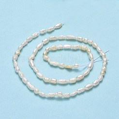 Fili di perle di perle d'acqua dolce coltivate naturali&nbsp;PEAR-J006-03F-01
