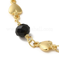 Pulseras de cadena de eslabones de corazón de latón&nbsp;BJEW-L685-06KCG