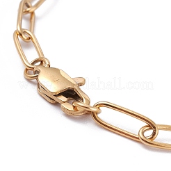 PVD-Vakuumbeschichtung 304 Edelstahl-Büroklammer-Kettenarmbänder&nbsp;BJEW-I295-15G