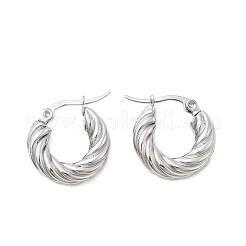 Boucles d'oreilles créoles torsadées en acier inoxydable 304&nbsp;EJEW-Z146-01P-01