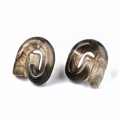 Boucles d'oreilles en résine transparente&nbsp;EJEW-T012-01-B01