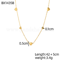 Colliers à maillons en acier inoxydable 304 en forme de cœur&nbsp;STAS-OY016-75G
