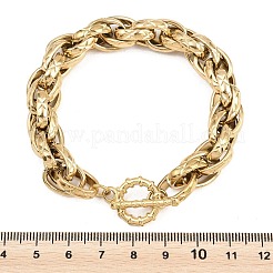 Bracelets à double maillon en acier inoxydable 304 texturé pour femmes&nbsp;BJEW-P391-01D-G
