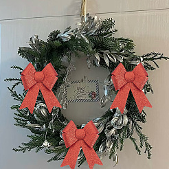Lazo navideño de PVC con brillantina&nbsp;AJEW-SP0003-72A-01
