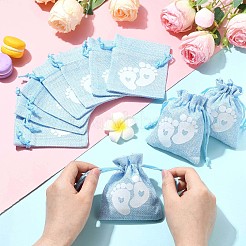 Sacs à cordon en polyester avec empreintes de bébé&nbsp;ABAG-FZC0001-01A