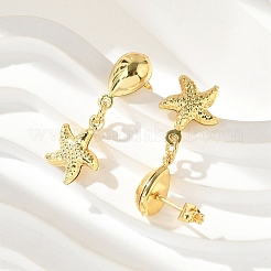 Pendientes colgantes de estrella de acero inoxidable 304&nbsp;EJEW-A125-61G