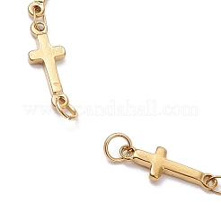 2 bracelet à maillons croisés en acier inoxydable 304&nbsp;AJEW-JB01299