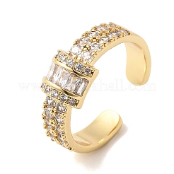 Anelli aperti con polsino in ottone micro pavé di zirconi cubici per donna&nbsp;RJEW-L343-04G-04