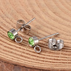 Anlaufgeschützte Ohrstecker-Beschläge aus Edelstahl 304&nbsp;EJEW-JE01996