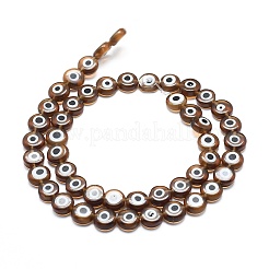 Handmade bösen Blick lampwork flache runde Perle Stränge&nbsp;LAMP-L058-10mm-13