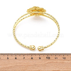 Bracelets manchettes en laiton micro pavé avec zircone cubique transparente pour femmes&nbsp;BJEW-U025-08G